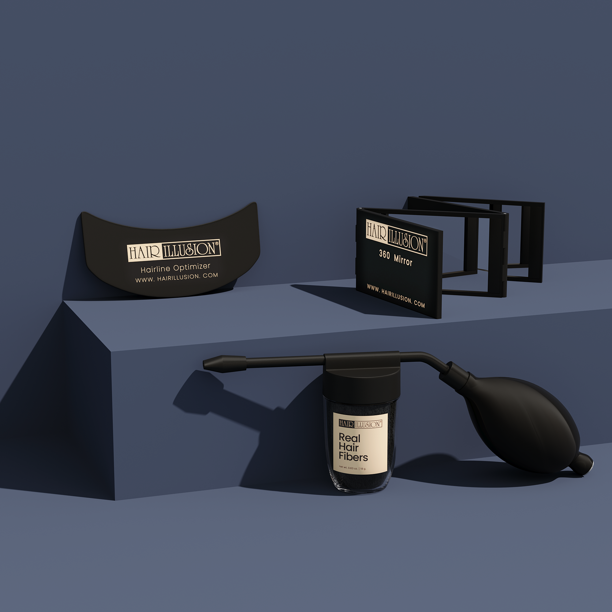 hair illusion spray applicator to apply real hair fibers