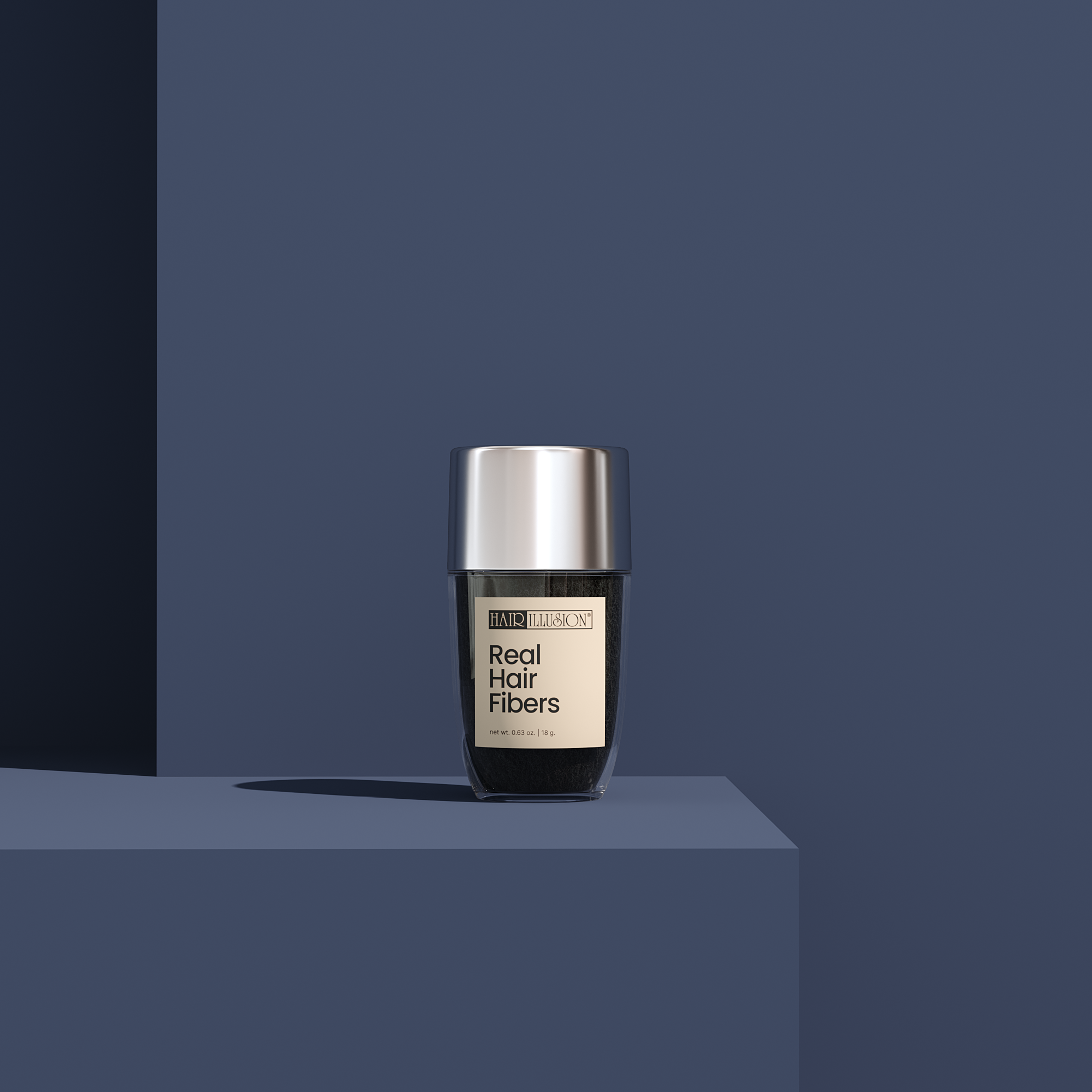 Hair Illusion Black Real Fibers & Holding Spray for Women & Men - Natural Texture, Non-Synthetic Cover Up for Thinning Hair and Bald Spots - 18 Gram