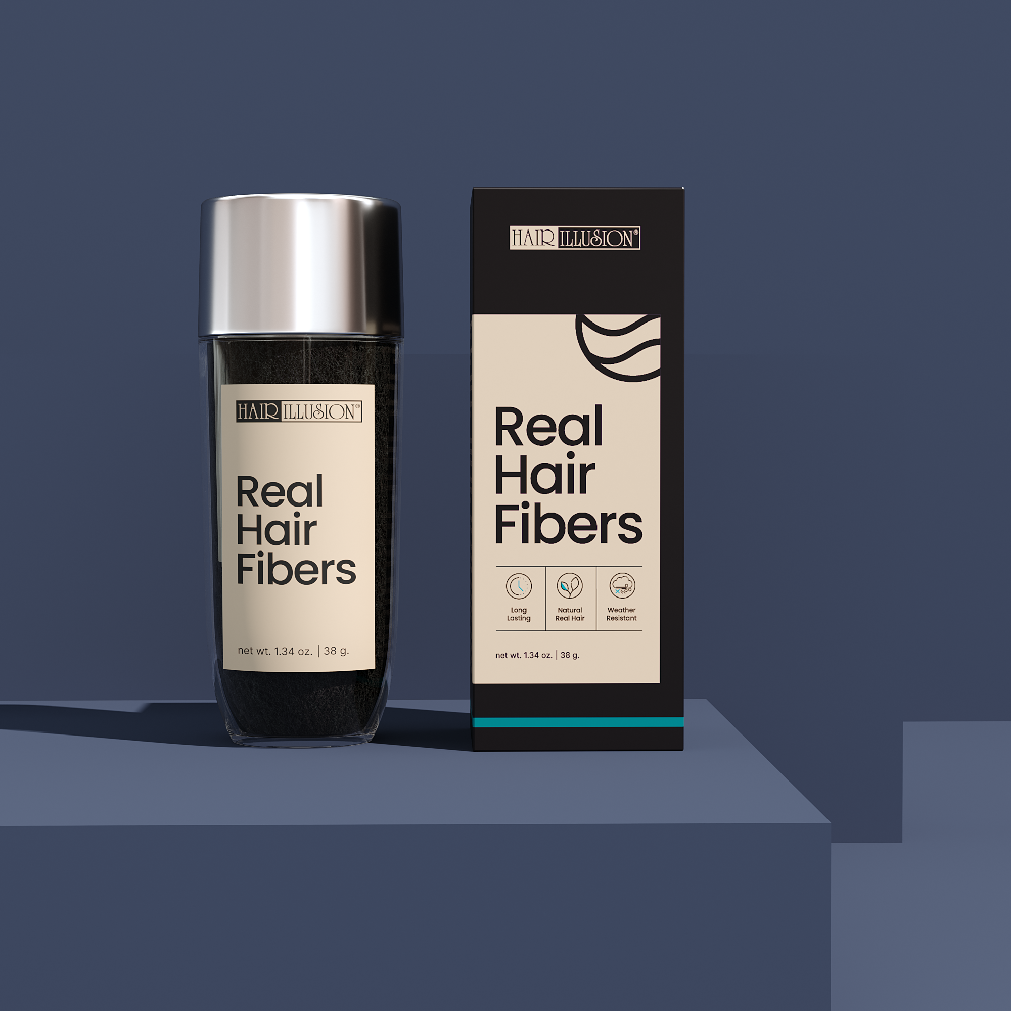 Hair Illusion Hair Fibers Combo Kit, To Conceal Thinning Hair, Bald Spot Cover up, Thin Edges, Hairlines & Alopecia