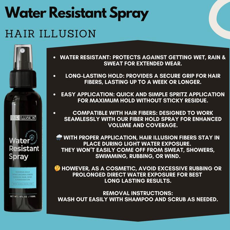 Hair Illusion 100% Real Hair Fibers Combo Kit: Fibers, Hold & Water Spray, & Applicator for Instant Natural Fuller Hair for Thinning & Enhancement Blend