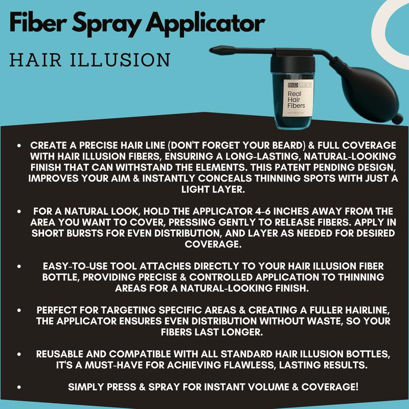 Hair Illusion 100% Real Hair Fibers Combo Kit: Fibers, Hold & Water Spray, & Applicator for Instant Natural Fuller Hair for Thinning & Enhancement Blend