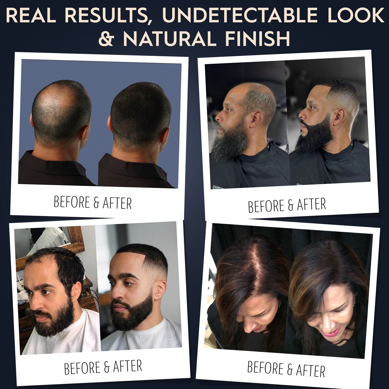 Hair Illusion 100% Real Hair Fibers Kit: 18g BLACK Fibers, Water Resistant Spray, New Applicator Instant Natural Hair Enhancement Non Synthetic - Hair Illusion Inc