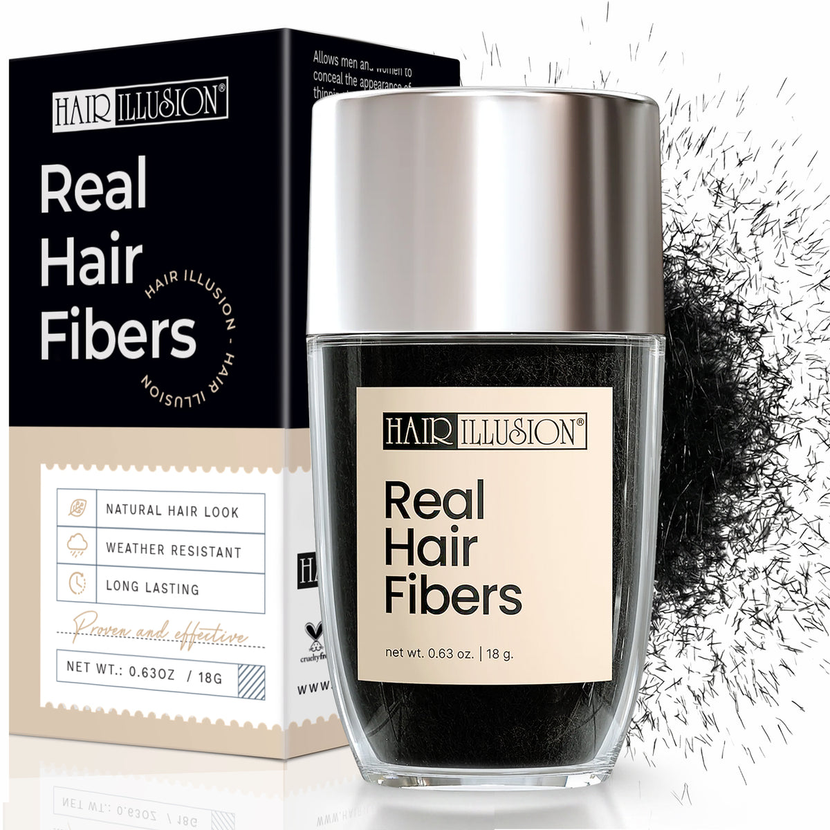 Hair Illusion Real Hair Fibers 18g - Hair Illusion Inc