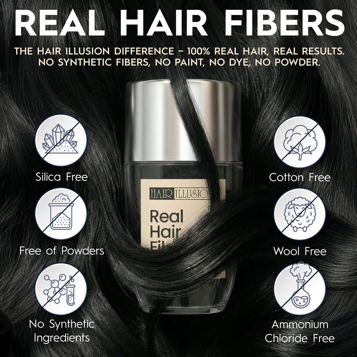 Hair Illusion Real Hair Fibers 18g - Hair Illusion Inc