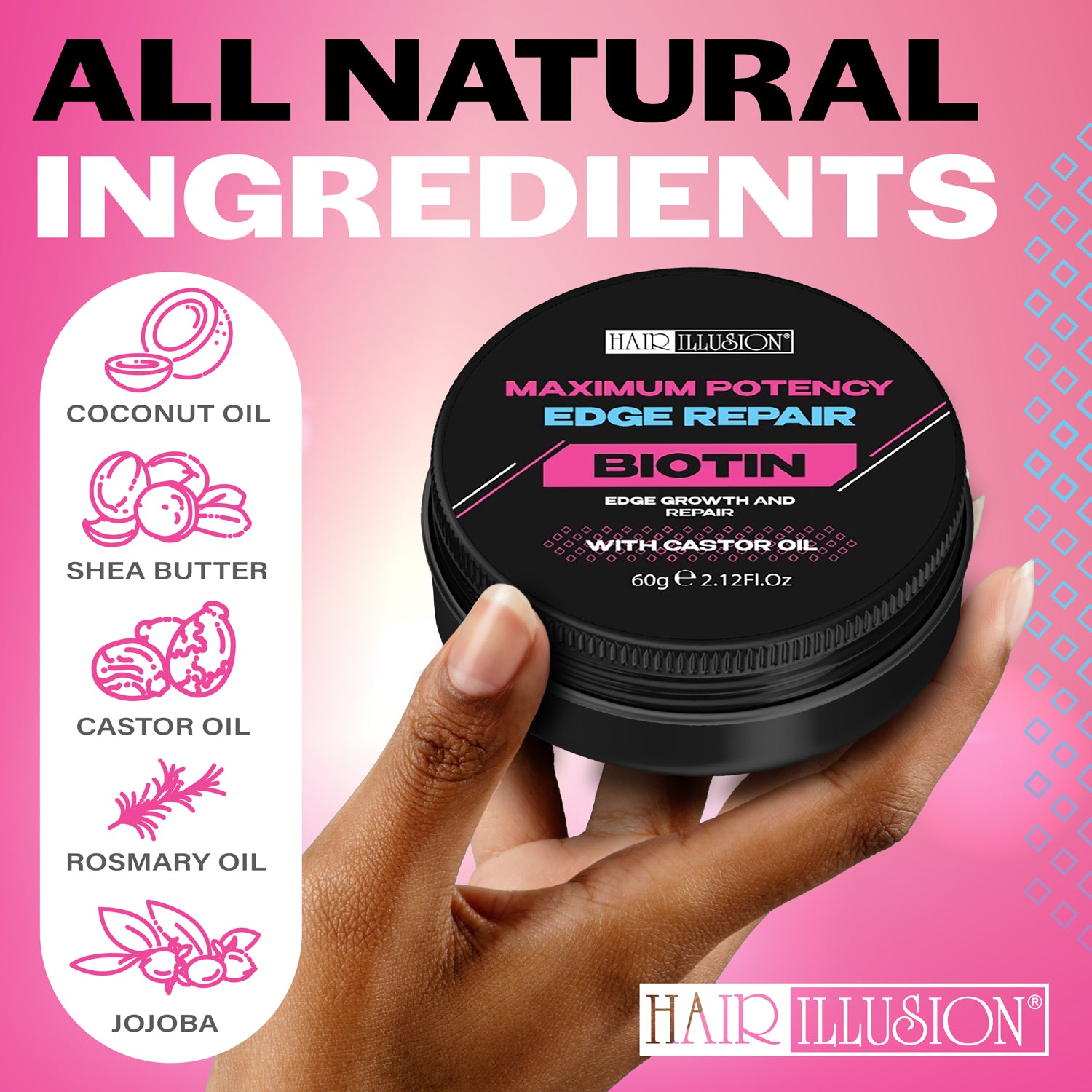 Hair Illusion Maximum Potency Edge Repair Balm with Biotin