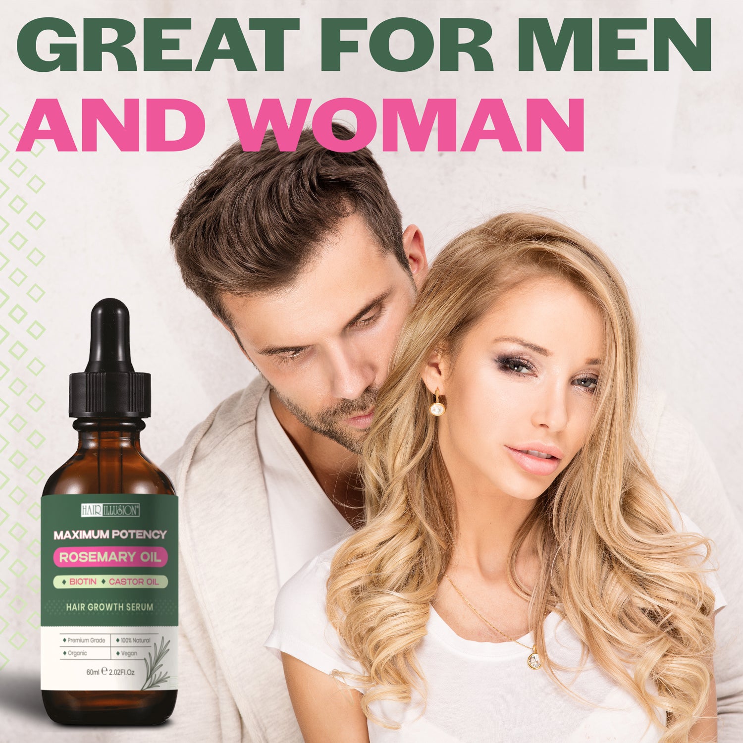 Hair Illusion Hair Growth Serum with maximum potency Rosemary Oil, Biotin & Castor Oil