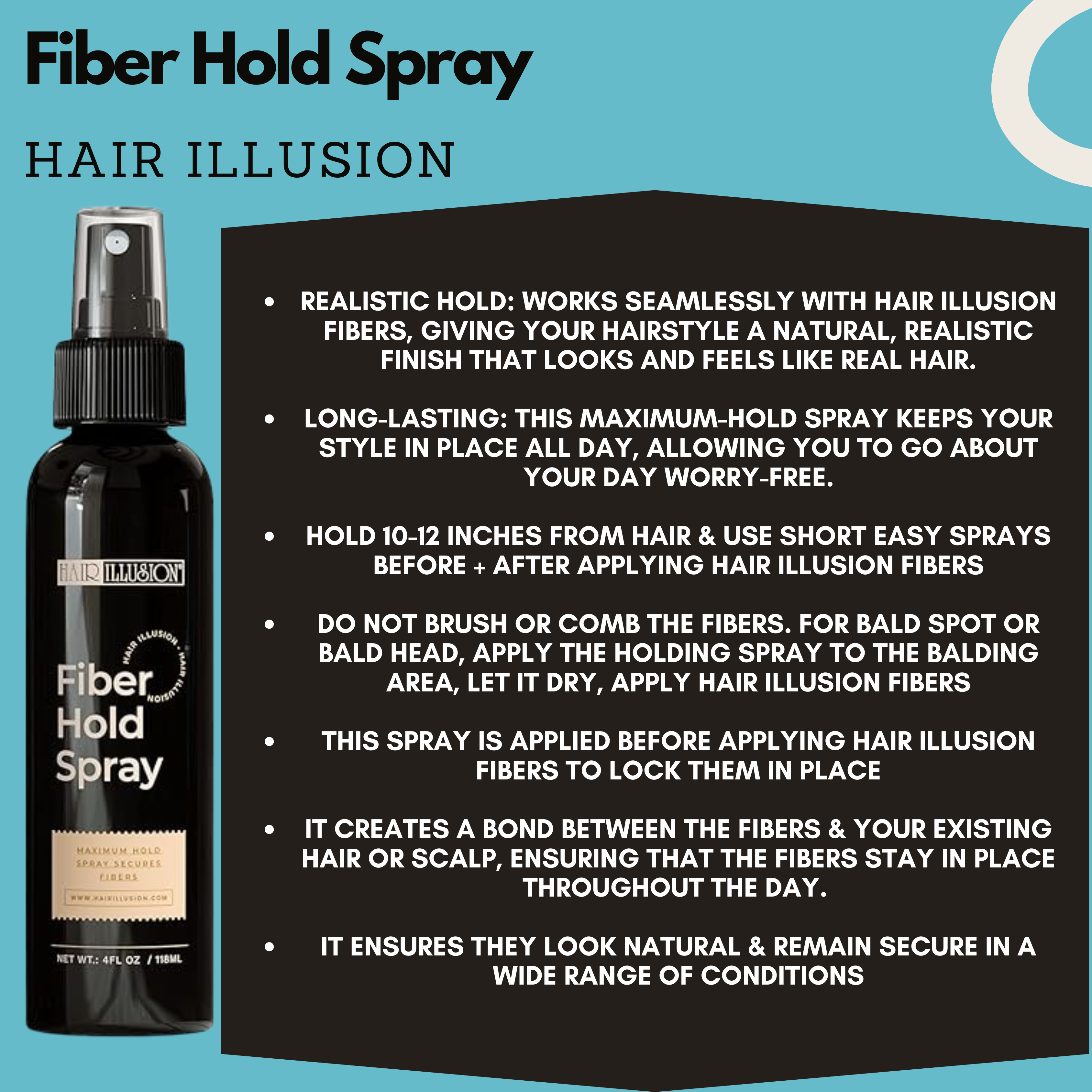 Hair Illusion Hair Fibers Combo Kit, To Conceal Thinning Hair, Bald Spot Cover up, Thin Edges, Hairlines & Alopecia