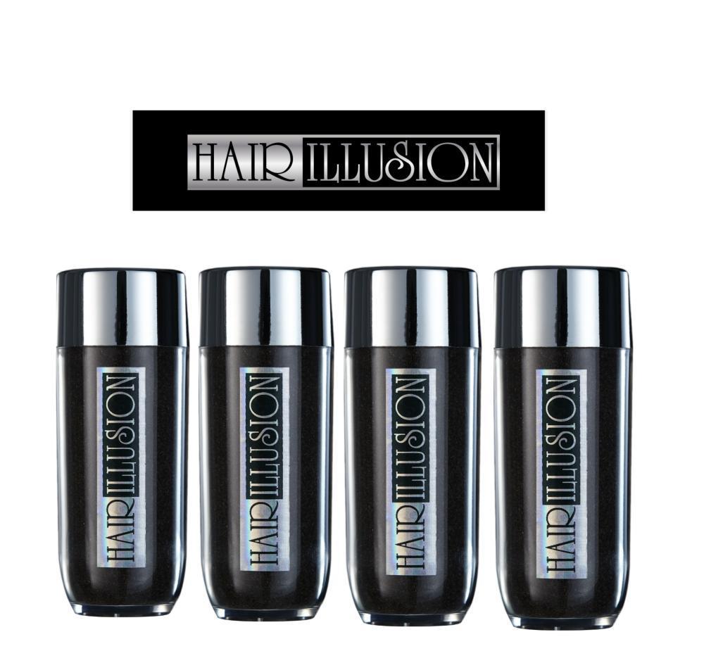 Real Hair Fibers 38g (Pack of 4 Bottles) - Hair Illusion Inc